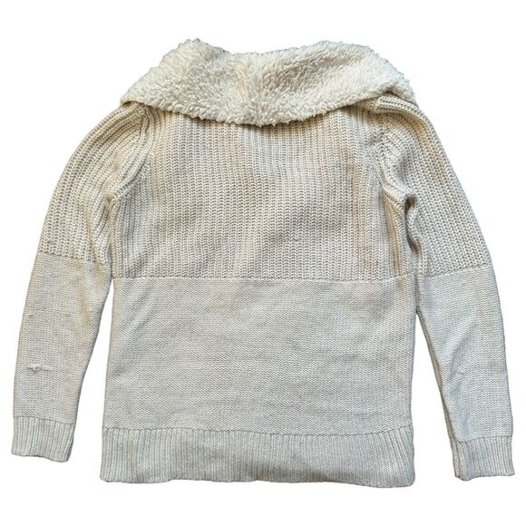 Society 8 Womens Large Jacket Open Front Fleece Collar Faux Suede & Knit Sweater - Picture 12 of 12